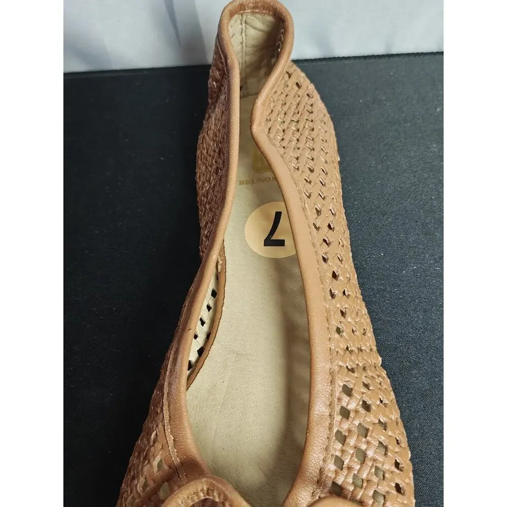 BRUNO MAGLI Women's 7 / 37 Janina Woven Flats Leather New
